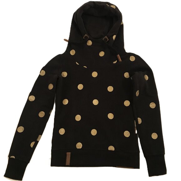 NAKETANO Black Hoodie Golden Dots Size S - Picture 1 of 8
